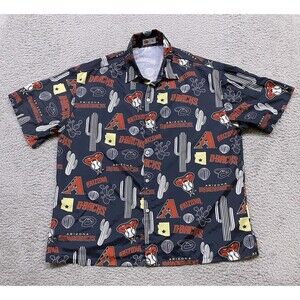 Arizona Diamondbacks Shirt Mens Extra Large Multicolor Team Logo AOP Button Down